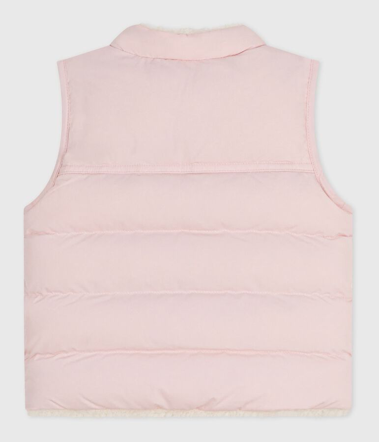 &Auml;rmellose Baby-Weste zum Wenden rosa/naturfarben