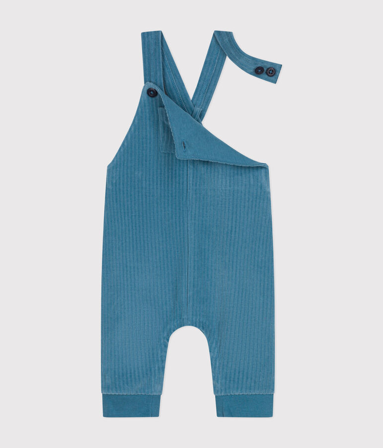 Lange Baby-Latzhose aus Cord blau