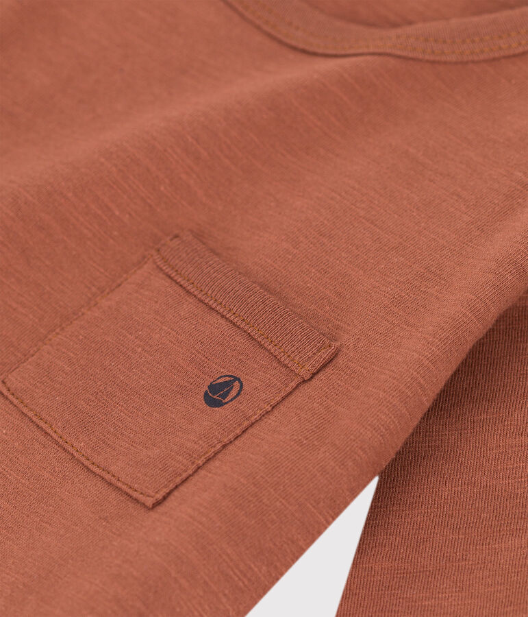 Lang&auml;rmeliges Baby-T-Shirt aus Baumwolle braun