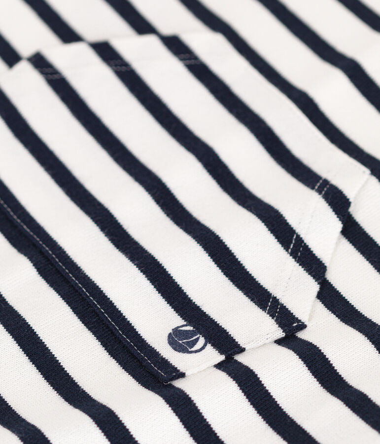 Kurzer Baby-Overall aus Jersey weiss/blau