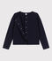 Damen-Cardigan aus gestepptem Doppeljersey blau SMOKING