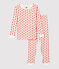 Snugfit-Kinderpyjama aus Bio-Baumwolle mit grafischem Print weiss MARSHMALLOW/ SPICY