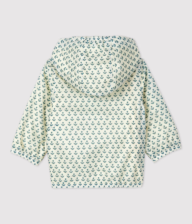 Baby-Windjacke aus recyceltem Polyester naturfarben/gr&uuml;n