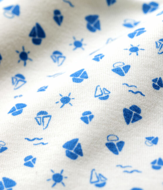 Baby-Lätzchen aus Bio-Baumwolle weiss MARSHMALLOW/blau COOL