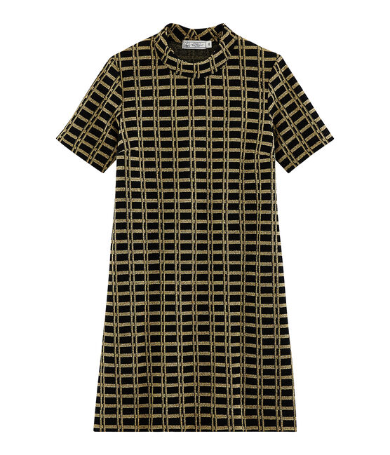 Kurzärmliges Kleid mit Karomuster für Damen variante 1