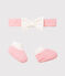 Set mit Haarband und Babyschuhen aus gestepptem Doppeljersey für Mädchen variante 1