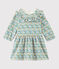 Langärmeliges Baby-Kleid für Mädchen weiss MARSHMALLOW/weiss MULTICO