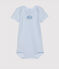 Baby-Body für Jungen, Kurzarm, geringelt blau FRAICHEUR/weiss ECUME