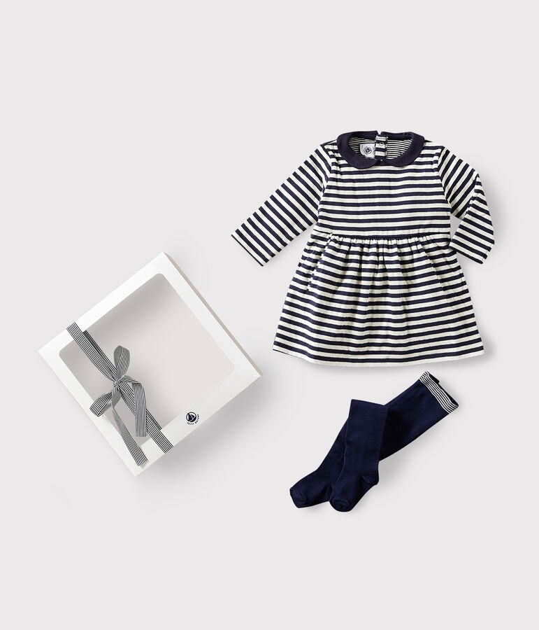 Baby-Geschenkset Kleid und Strumpfhose vielfarbig