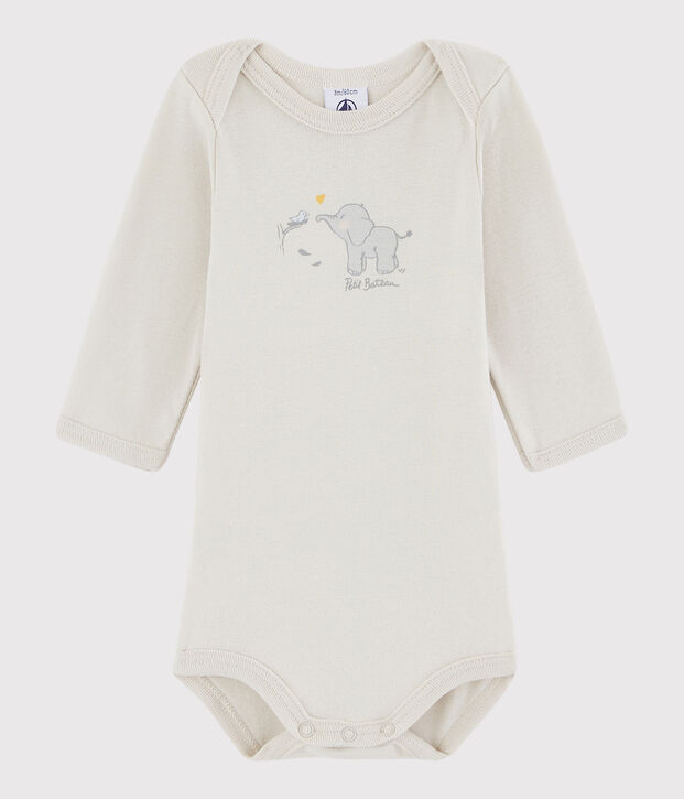 Lang&auml;rmeliger Baby-Body M&auml;dchen/Jungen beige