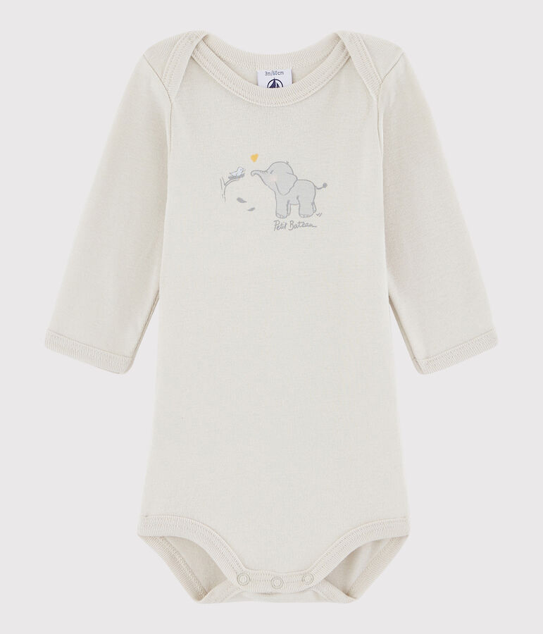 Lang&auml;rmeliger Baby-Body M&auml;dchen/Jungen beige NEUTRE