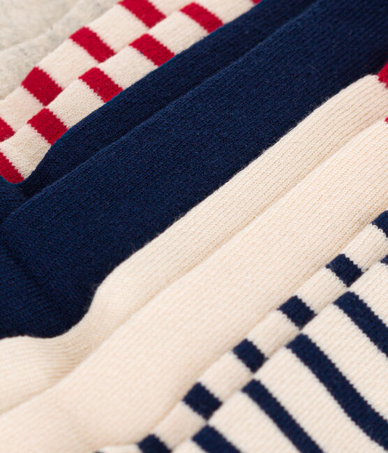 5er-Set Kindersocken blau, weiß, rot für Jungen und Mädchen variante 1