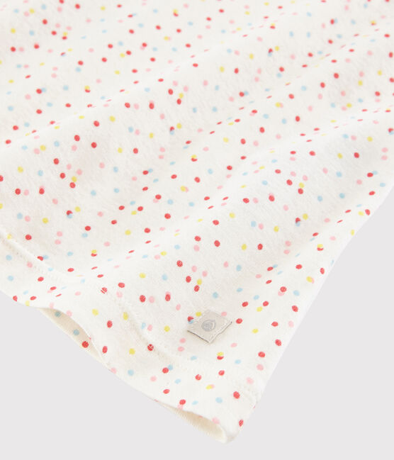 Nachthemd aus Bio-Baumwolle mit farbigem Polka-Dot-Muster für Mädchen weiss MARSHMALLOW/weiss MULTICO