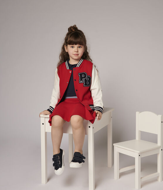 Kinderrock aus Strickgewebe für Mädchen rot TERKUIT