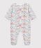 Strampler aus Doppeljersey mit Blumenmuster weiss/vielfarbig