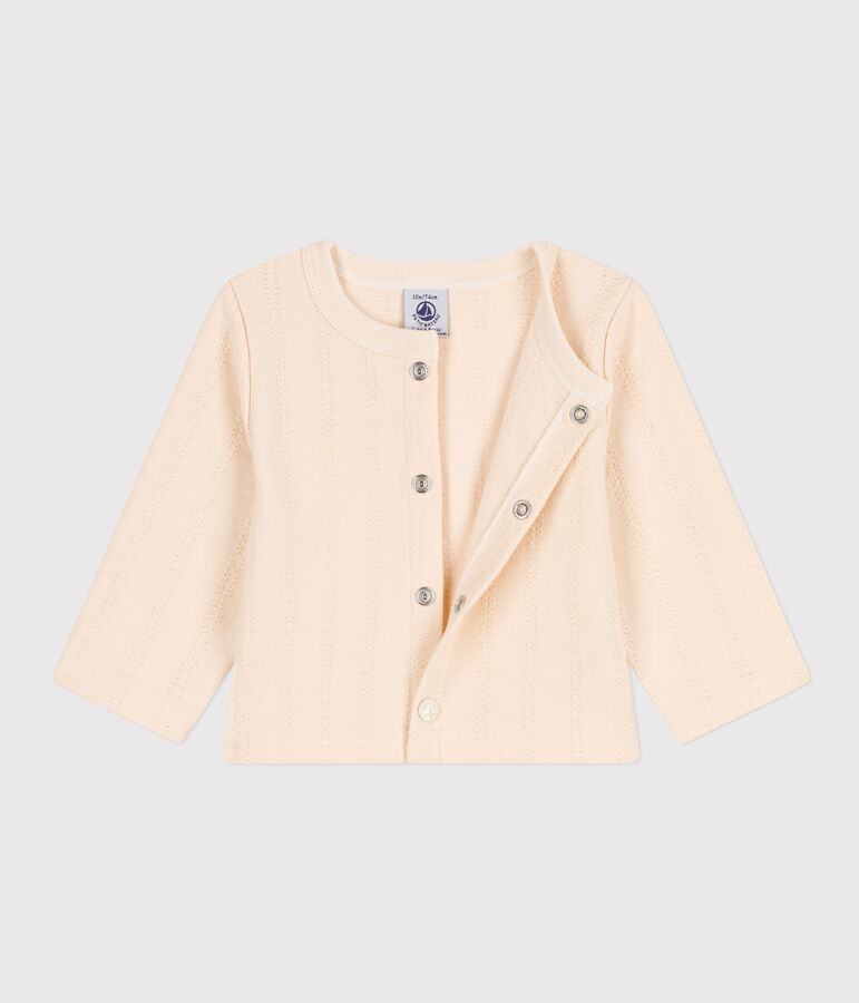 Baby-Cardigan aus Jersey mit dekorativen Tupfen naturfarben