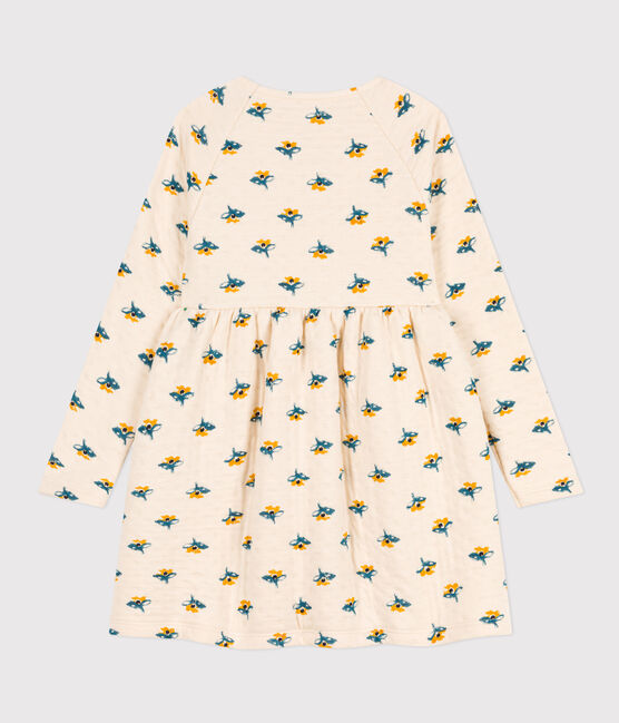 Langärmeliges Kleid mit Printmotiv für Mädchen weiss AVALANCHE/ MULTICO