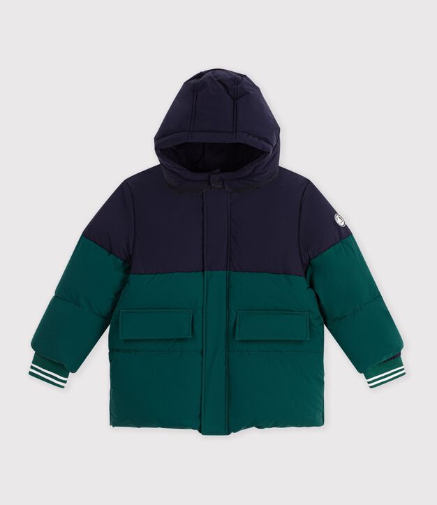 Kinder-Winterjacke im Colorblock gr&uuml;n/blau