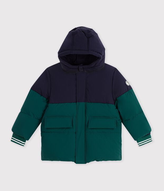 Kinder-Winterjacke im Colorblock gr&uuml;n/blau