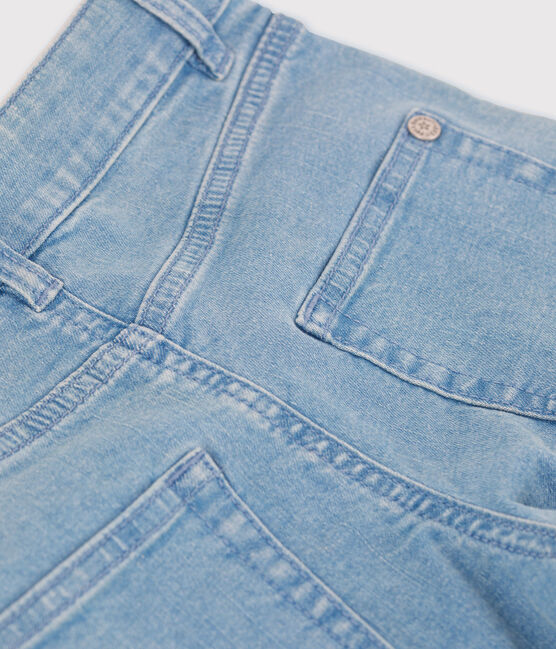 Schlaghose aus hellem Denim für Mädchen blau DENIM BLEU