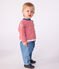 Langärmeliges Baby-T-Shirt aus Baumwolle mit Streifen rot POMPEI/ MILK