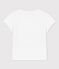 Kurzärmeliges T-Shirt aus Baumwolle für Mädchen weiss MARSHMALLOW
