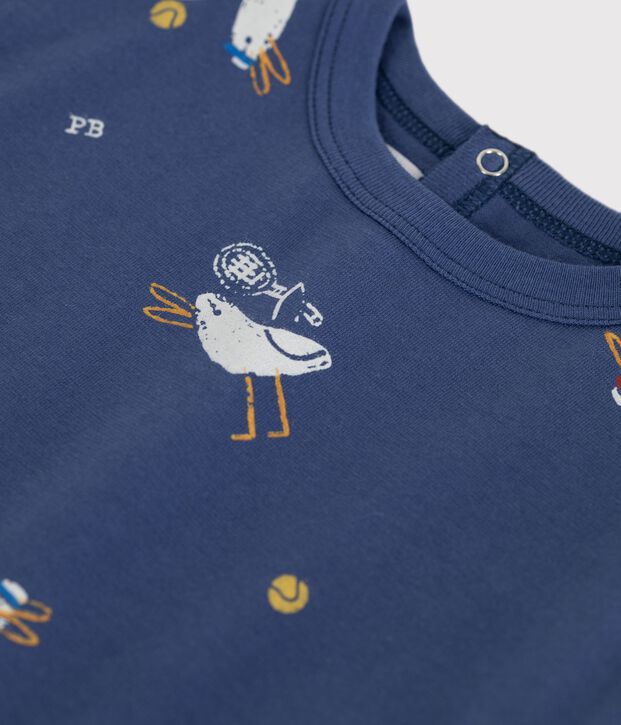 Kurz&auml;rmeliges Baby-T-Shirt aus Baumwolle mit M&ouml;wenmotiv blau/vielfarbig