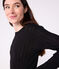 Langärmeliges Damen-T-Shirt L’Iconique aus Baumwolle mit Lochstickerei schwarz BLACK