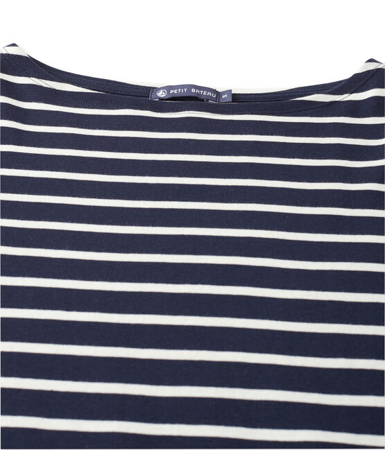 Gestreiftes T-Shirt unisex blau SMOKING/beige COQUILLE