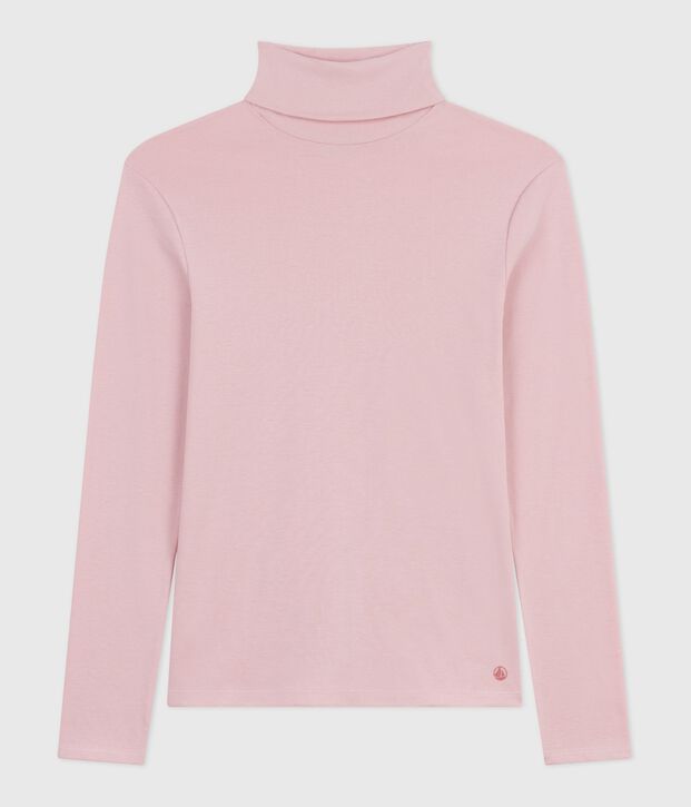 Damen-Rollkragenshirt L'Iconique aus Baumwolle rosa