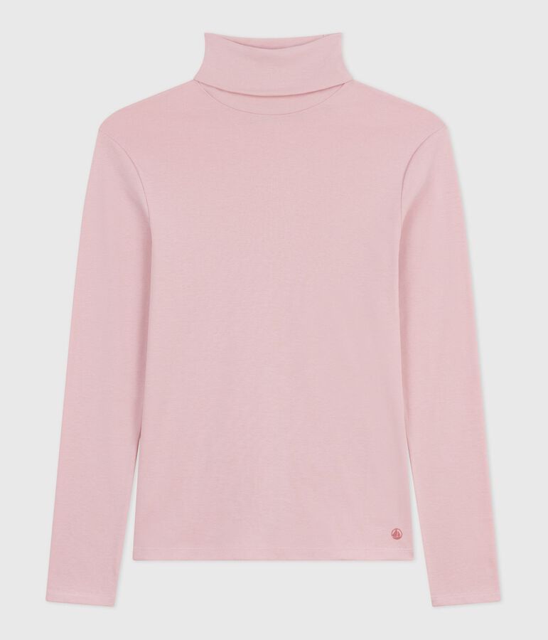 Damen-Rollkragenshirt L'Iconique aus Baumwolle rosa