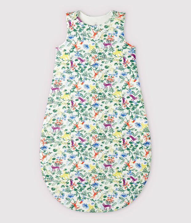 Baby-Schlafsack aus Baumwolle mit Dschungel-Motiv weiss/vielfarbig
