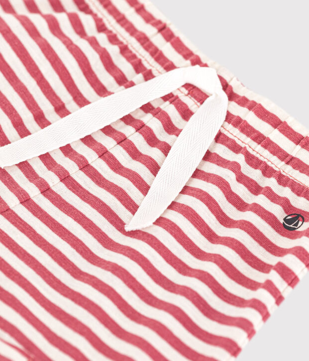 Baby-Shorts aus gestreiftem geflammtem Jersey rosa/naturfarben
