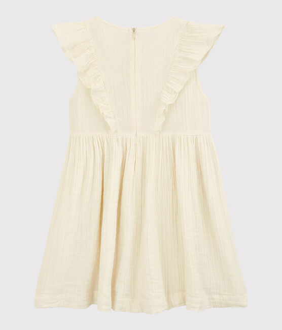 Kleid aus Bio-Baumwollgaze für Mädchen weiss MARSHMALLOW