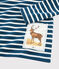 Kinder-Streifenshirt für Jungen Petit Bateau x Deyrolle blau SHADOW/weiss MARSHMALLOW