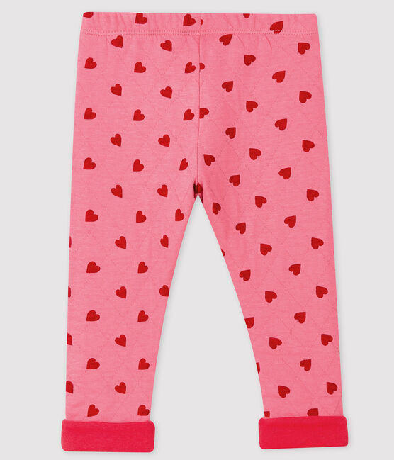 Gemusterte Baby-Hose für Mädchen rosa CHEEK/rot TERKUIT
