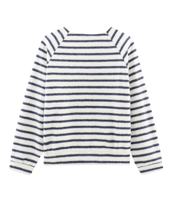 Ultra-weiches Streifenshirt für Damen beige COQUILLE/blau SMOKING
