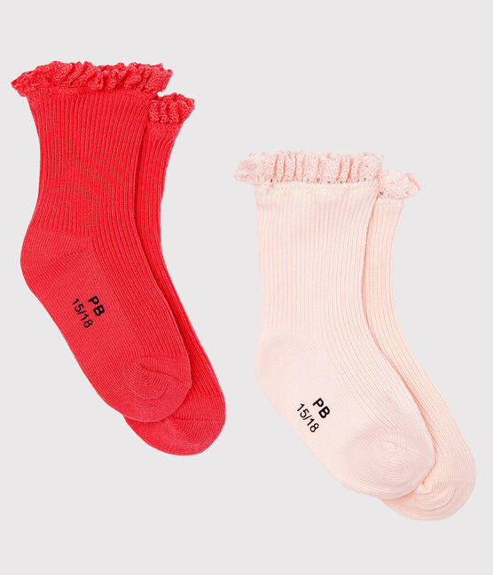 2er-Set Babystrümpfe mit Spitze für Mädchen GROSEILLER