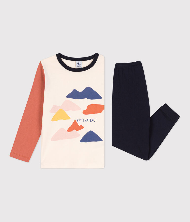 Kinderpyjama aus Baumwolle blau/vielfarbig