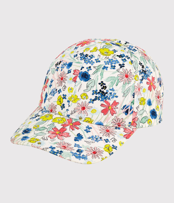 Kinder-Schirmmütze mit floralem Printmuster Mädchen weiss MARSHMALLOW/weiss MULTICO