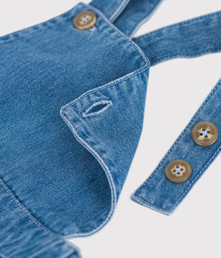 &Auml;rmelloses Babykleid aus leichtem Denim blau