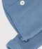Baby-Strickjacke, kraus rechts gestrickt aus einfarbiger Baumwolle blau