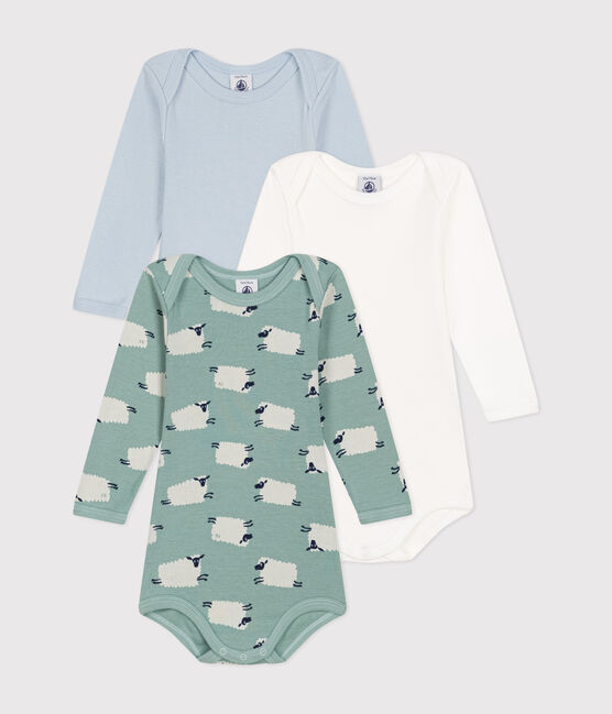 3er-Set langärmelige Bodys aus Baumwolle mit Schäfchen für Babys variante 1