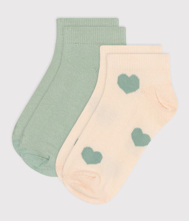 2er-Set Kindersocken aus Baumwolle mit Herzmotiv vielfarbig