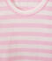 Gestreiftes Damen-Top aus Original-Rippstrick rosa BABYLONE/weiss MARSHMALLOW