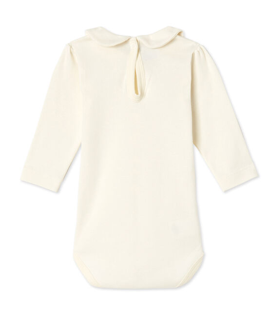 Baby-Mädchen-Body mit Bubi-Kragen beige COQUILLE