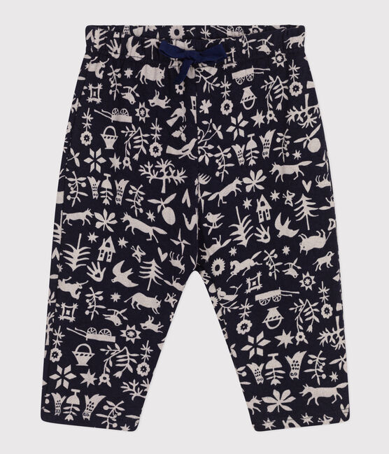 Baby-Hose aus bedrucktem gestepptem Doppeljersey blau SMOKING/ AVALANCHE