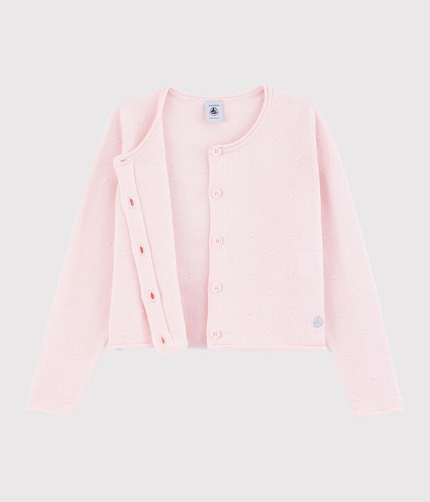 Kinder-Cardigan aus Baumwoll-Strick f&uuml;r M&auml;dchen rosa