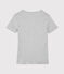 Klassisches Damen-T-Shirt aus Baumwolle mit V-Ausschnitt grau BELUGA CHINE