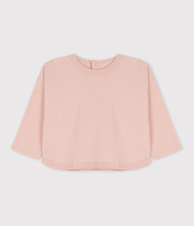 Lang&auml;rmeliges Baby-T-Shirt aus Doppeljersey rosa